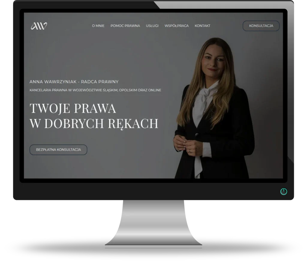 portfolio strony internetowe - projekt minimalistycznej witryny dla kancelarii prawniczej