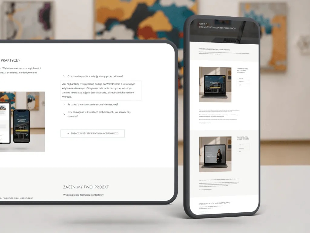 webdesigner freelancer projektujący minimalistyczne strony